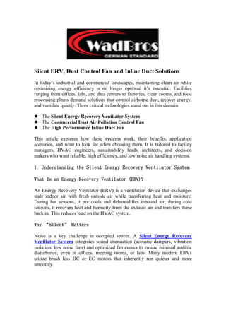 Silent ERV, Dust Control Fan and Inline Duct Solutions.pdf