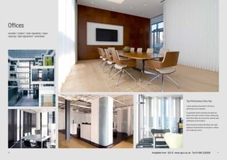 16 17
Top Performance Every Day
A good working environment is the key to
performance and motivation.
To guarantee perfect screening and glare pro-
tection from start to finish of every working day,
Silent Gliss takes into account the relevant solar
coefficients of all its fabrics.
Multi-functional products like Wave also make
significant improvements to acoustics in offices
and conference rooms.
Offices
versatile | modern | heat-regulating | noise-
reducing | light adjustment | automated
Available from SG-S www.sg-s.co.uk Tel:01395 232528
 