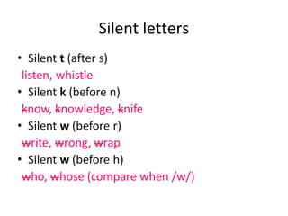 Silent letters
 