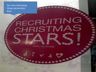 Far more interesting. Shows personality!#win