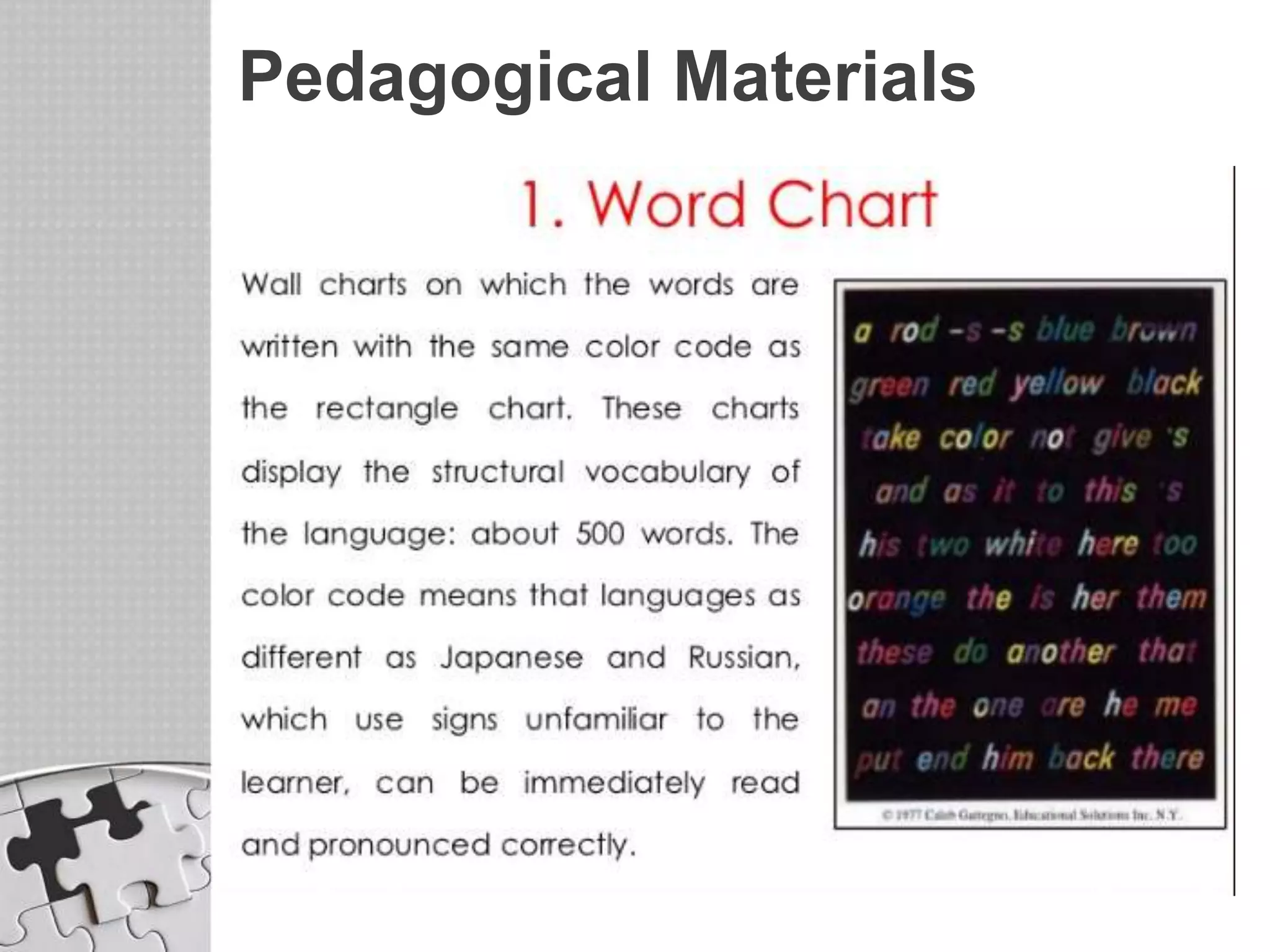 Pedagogical Materials
 