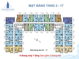 13 
MẶT BẰNG TẦNG 3 - 17 
6 thang máy 1 tầng (bao gồm 2 thang tải) 
 
