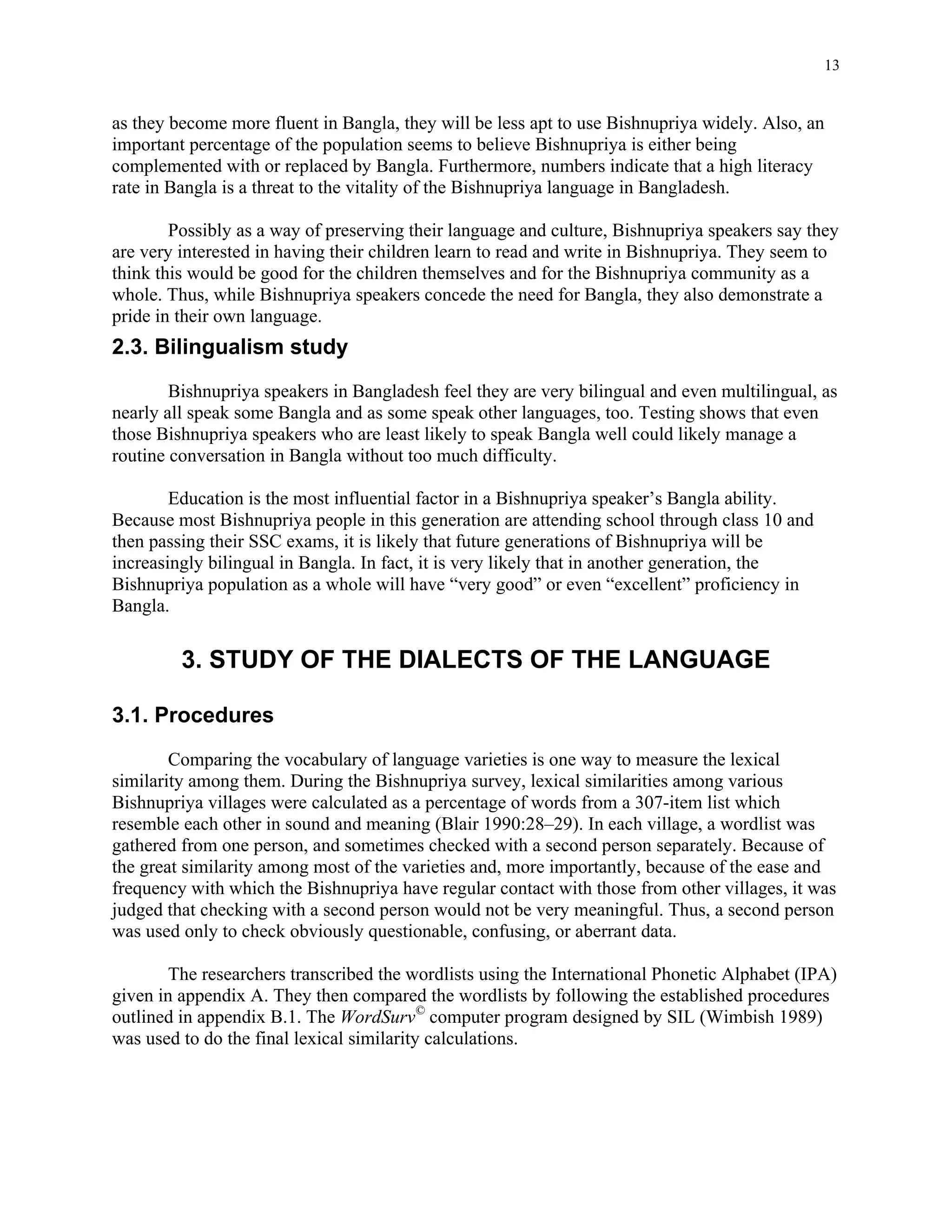 Bishnupriya (Manipuri) Speakers in Bangladesh: A Sociolinguistic Survey ...