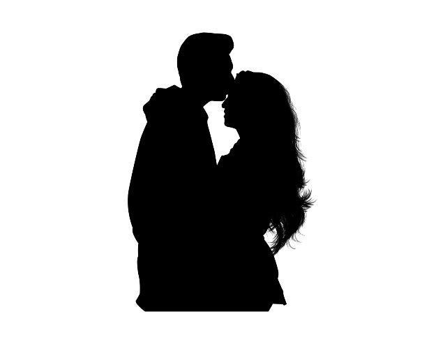 Lovers’ silhouette