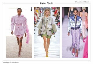 Pocket Friendly
Silhouettes and Details
www.apparelresources.com
 