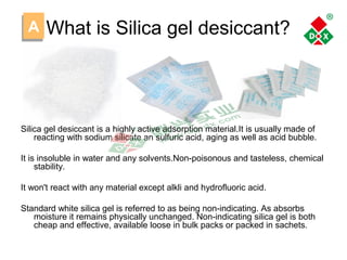 Silica gel desiccant presentaion | PPT