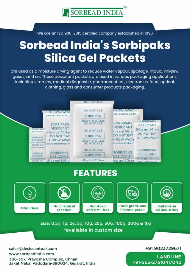 Types of Silica Gel Pouches and Their Sizes PDF