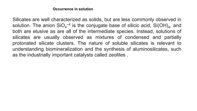silicates, types of silicates and their chemical and structural ...