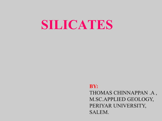 Silicates in geology based | PPT