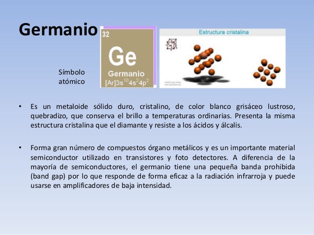 Silicio, germanio y galio