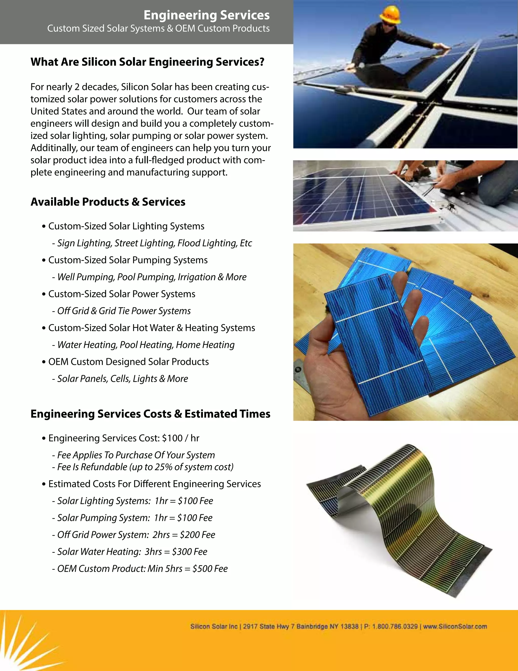 Silicon Solar Brochure - Solar Engineering Services | PDF