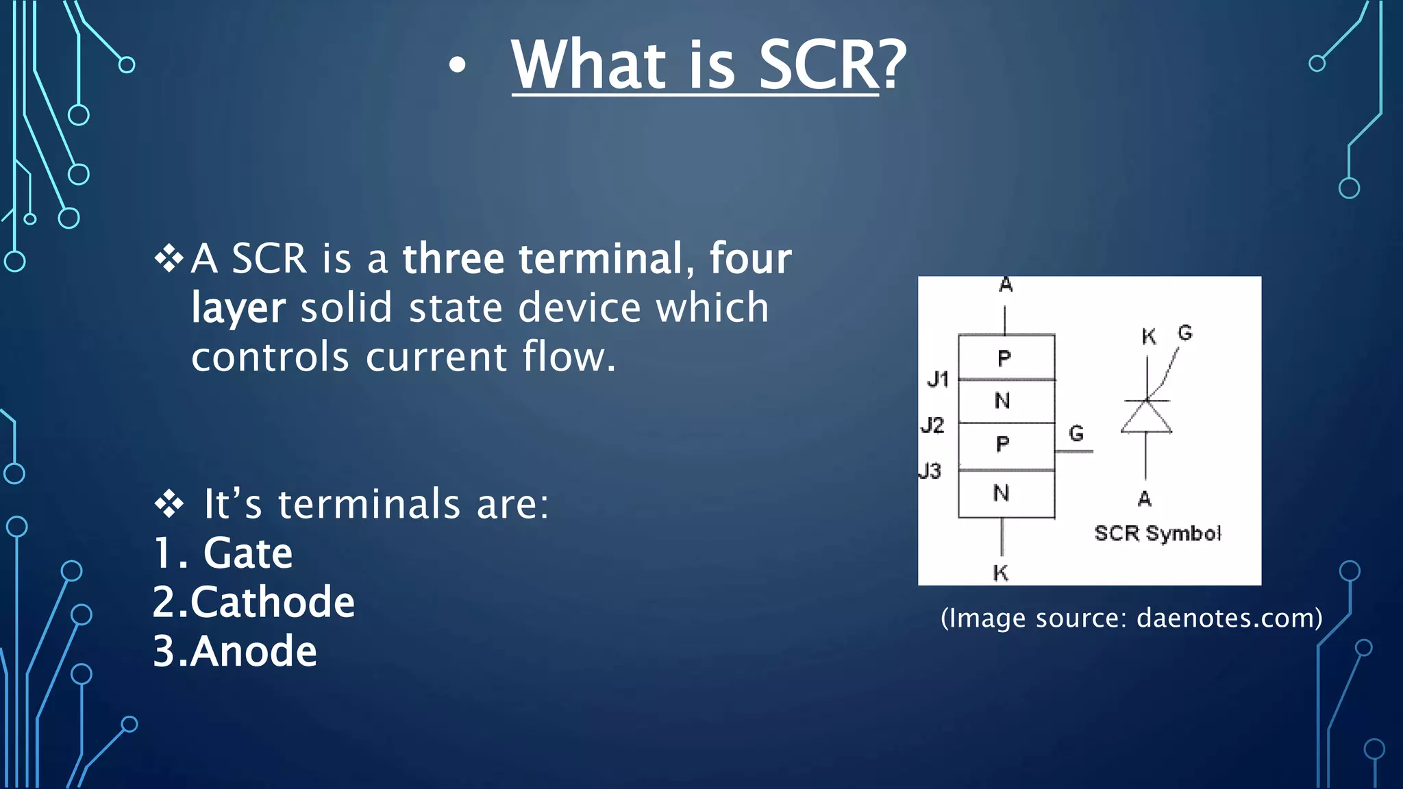 Silicon controlled rectifier ( SCR ) | PPTX | Operating Systems ...