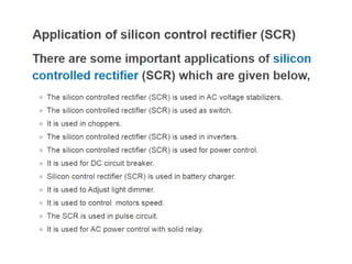 Silicon controlled rectifier(scr)