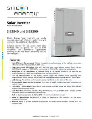Silicon Energy Washington State Introduction Packet | PDF