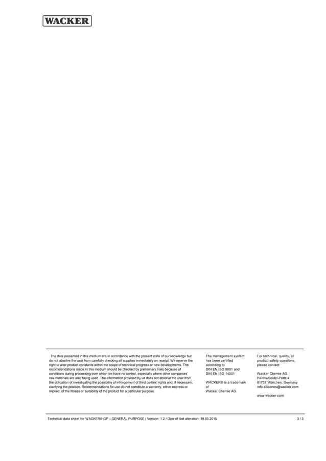 Silicone sealant datasheet PDF