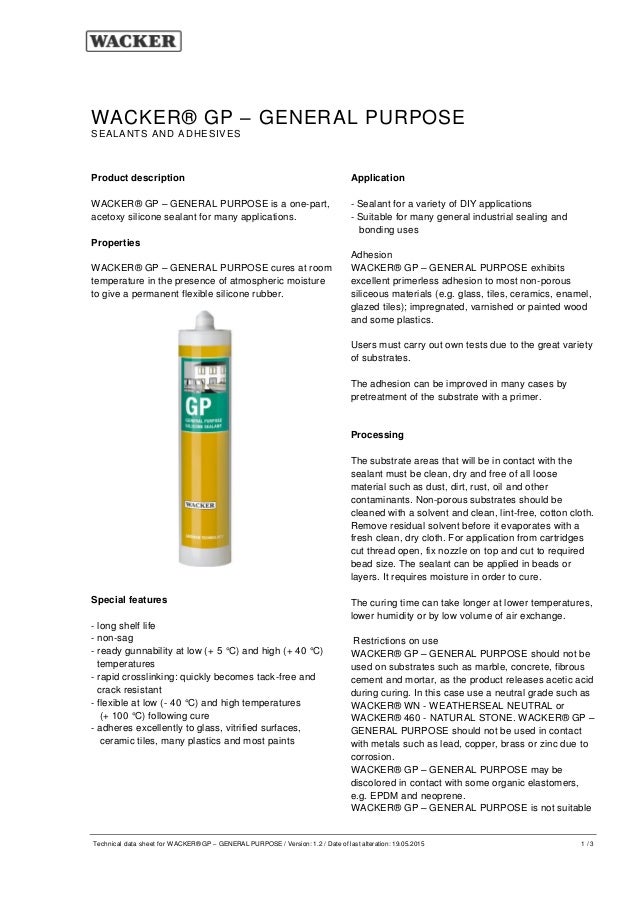 Silicone sealant datasheet