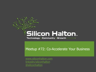 www.siliconhalton.com
linkedin/siliconhalton
@siliconhalton
Meetup #72: Co-Accelerate Your Business
 