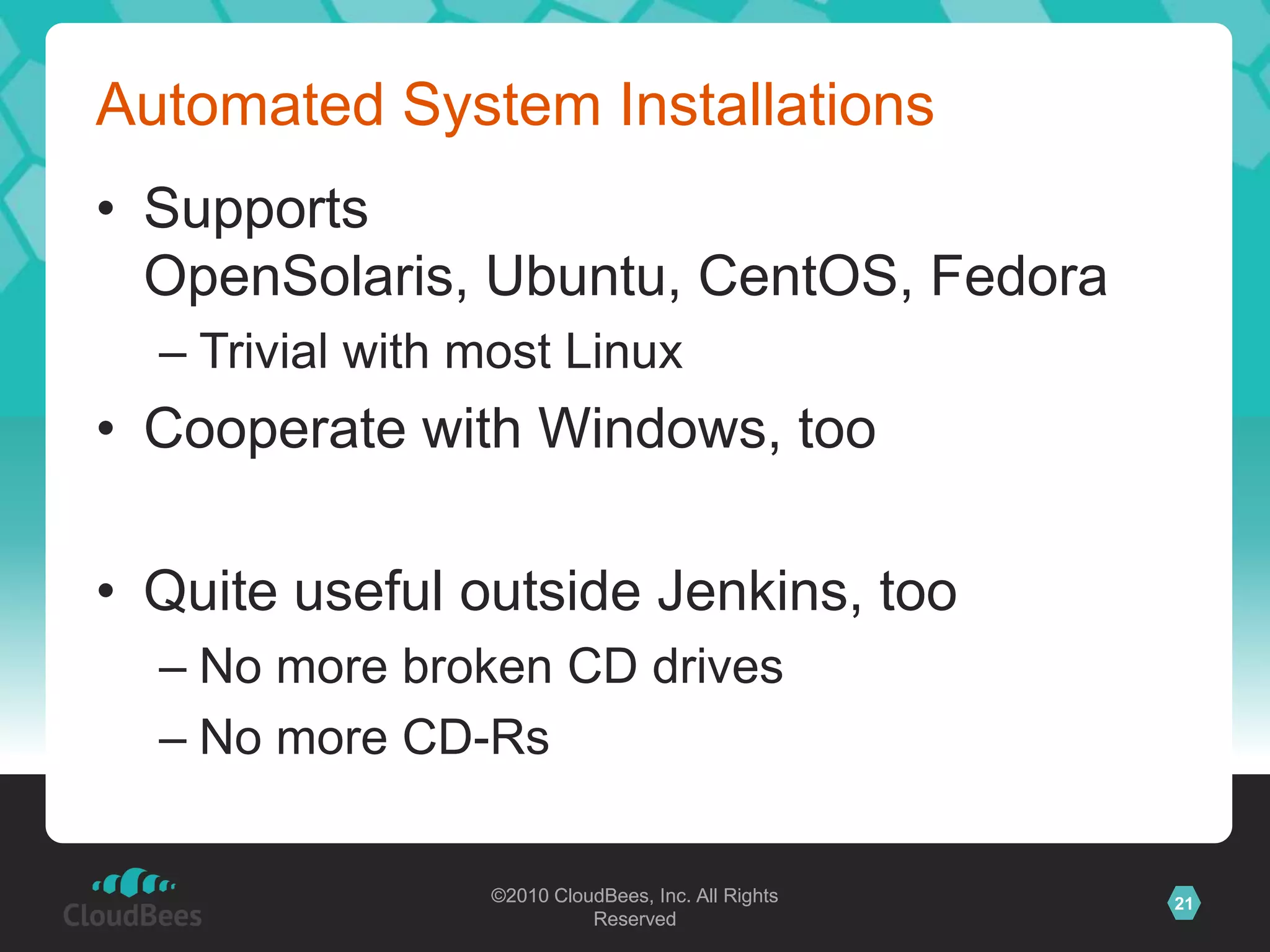 Automated System InstallationsJenkins+ PXEplugin