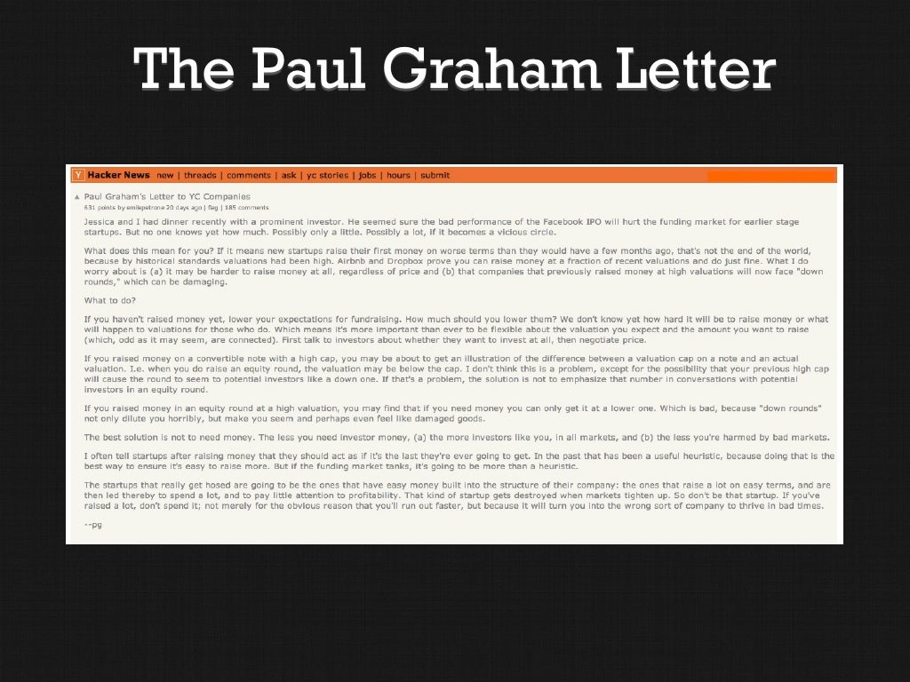 The Paul Graham Letter