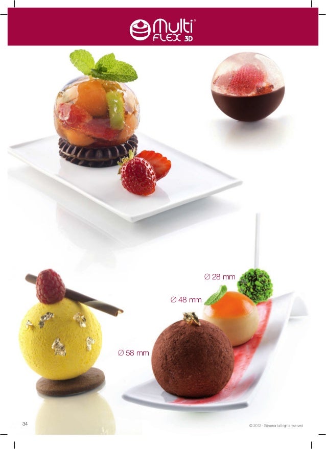 SILIKOMART SET STAMPO SFERA 58 mm VASSOIO GELATI DOLCI SFERE STAMPI MUL3D-58