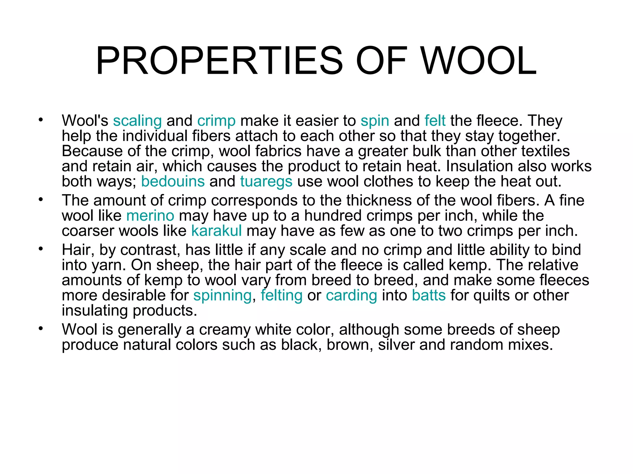 Silk, cotton and wool | PPT