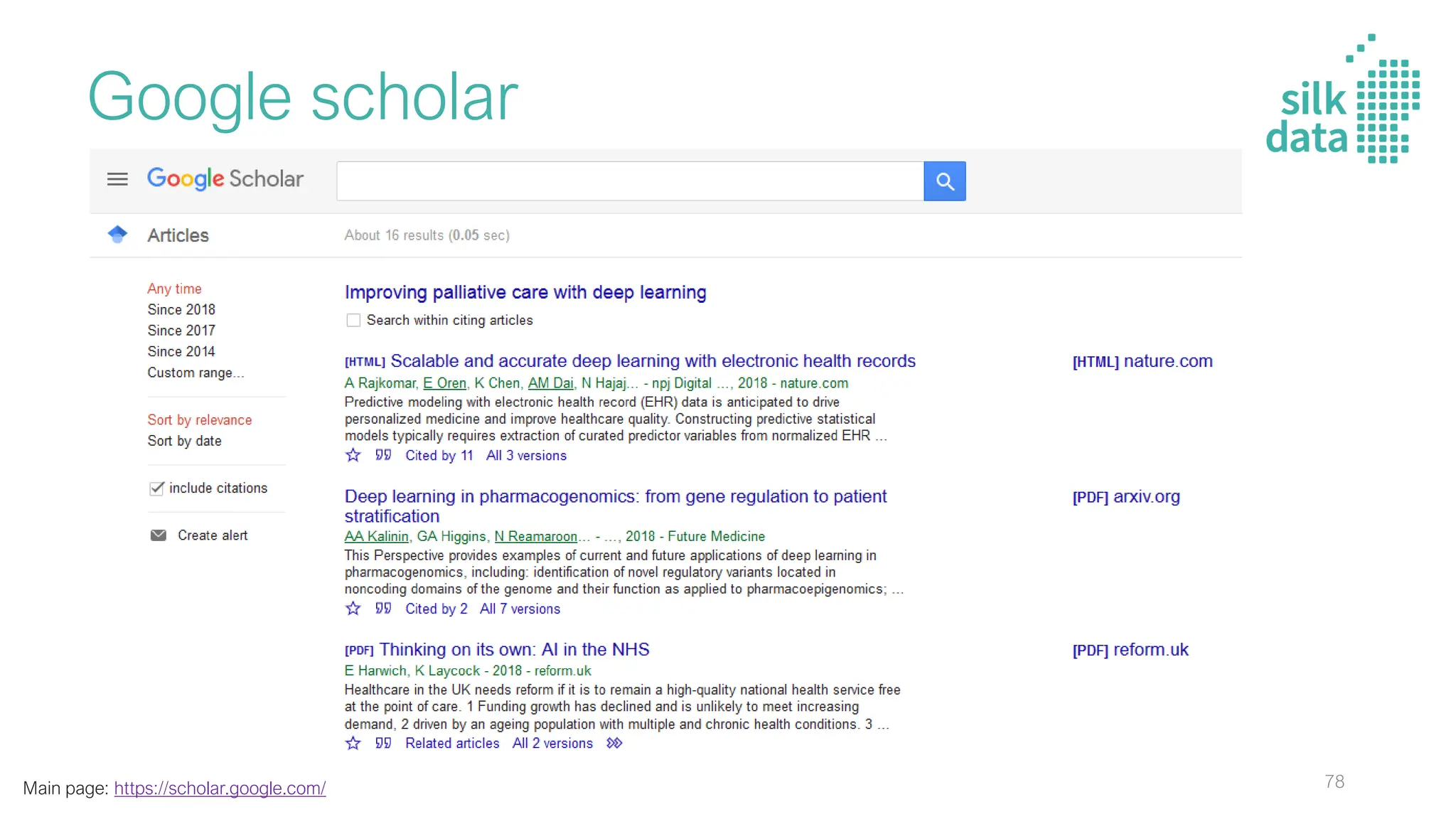 Google scholar
Main page: https://scholar.google.com/ 78
 