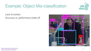 Example: Object Mis-classification
Lack of context
Accuracy vs. performance trade-off
https://habrahabr.ru/post/346140/
https://youtu.be/VOC3huqHrss
59
 