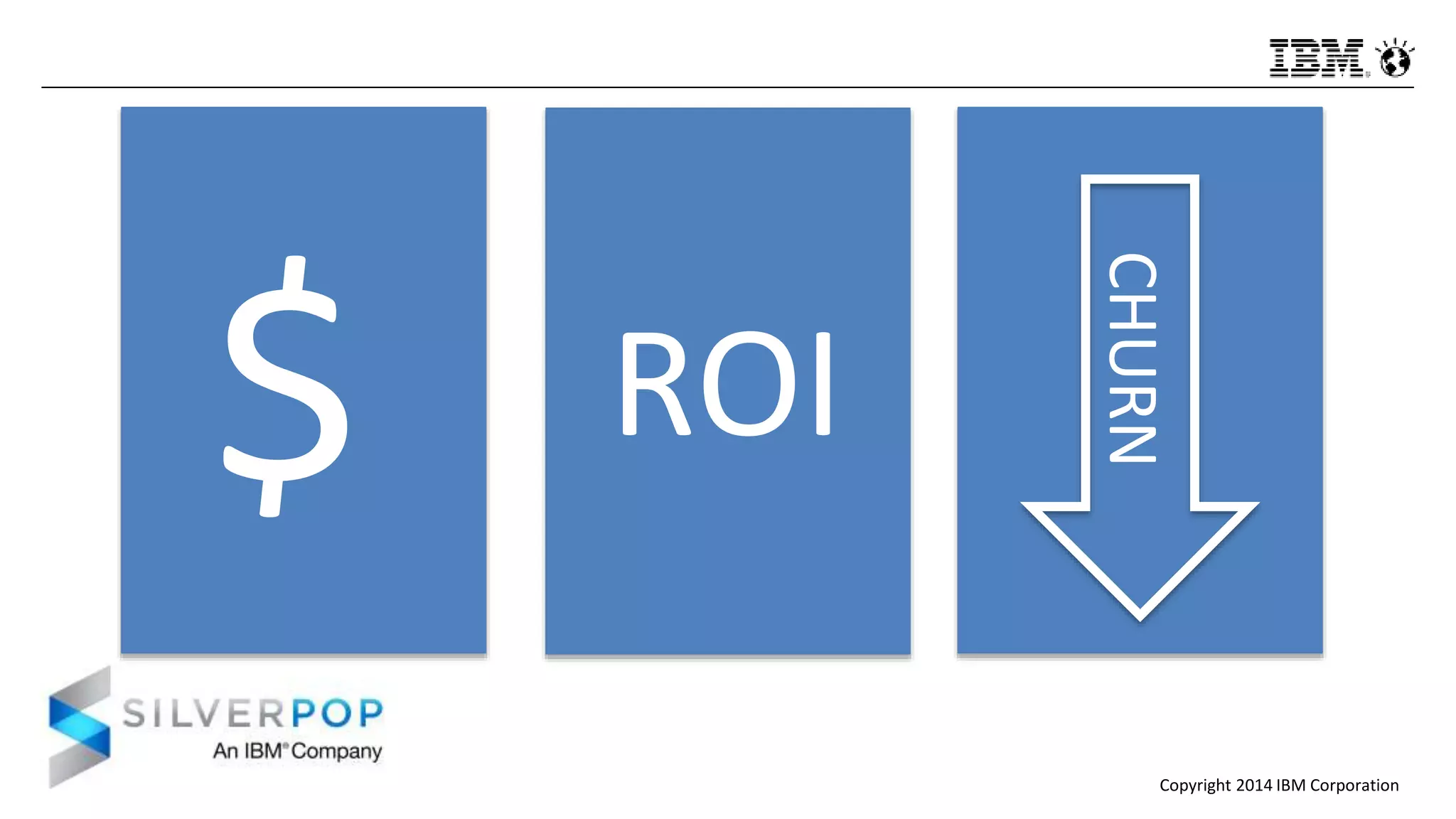 Copyright 2014 IBM Corporation
$$ ROI
CHURN
 