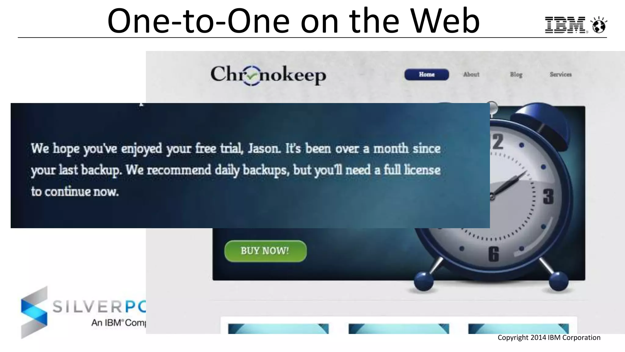 Copyright 2014 IBM Corporation
One-to-One on the Web
 