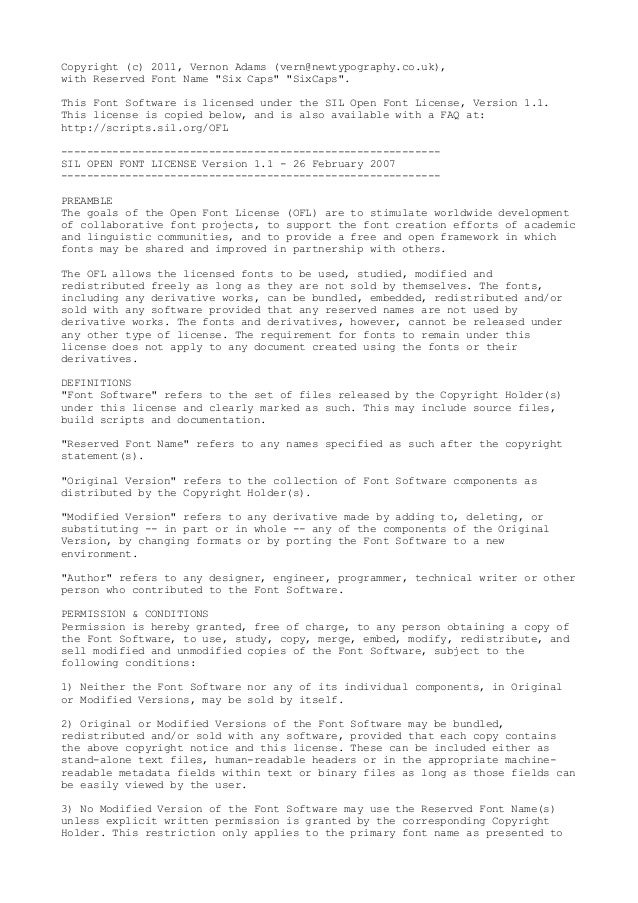 Sil Open Font License Sil Open Font License