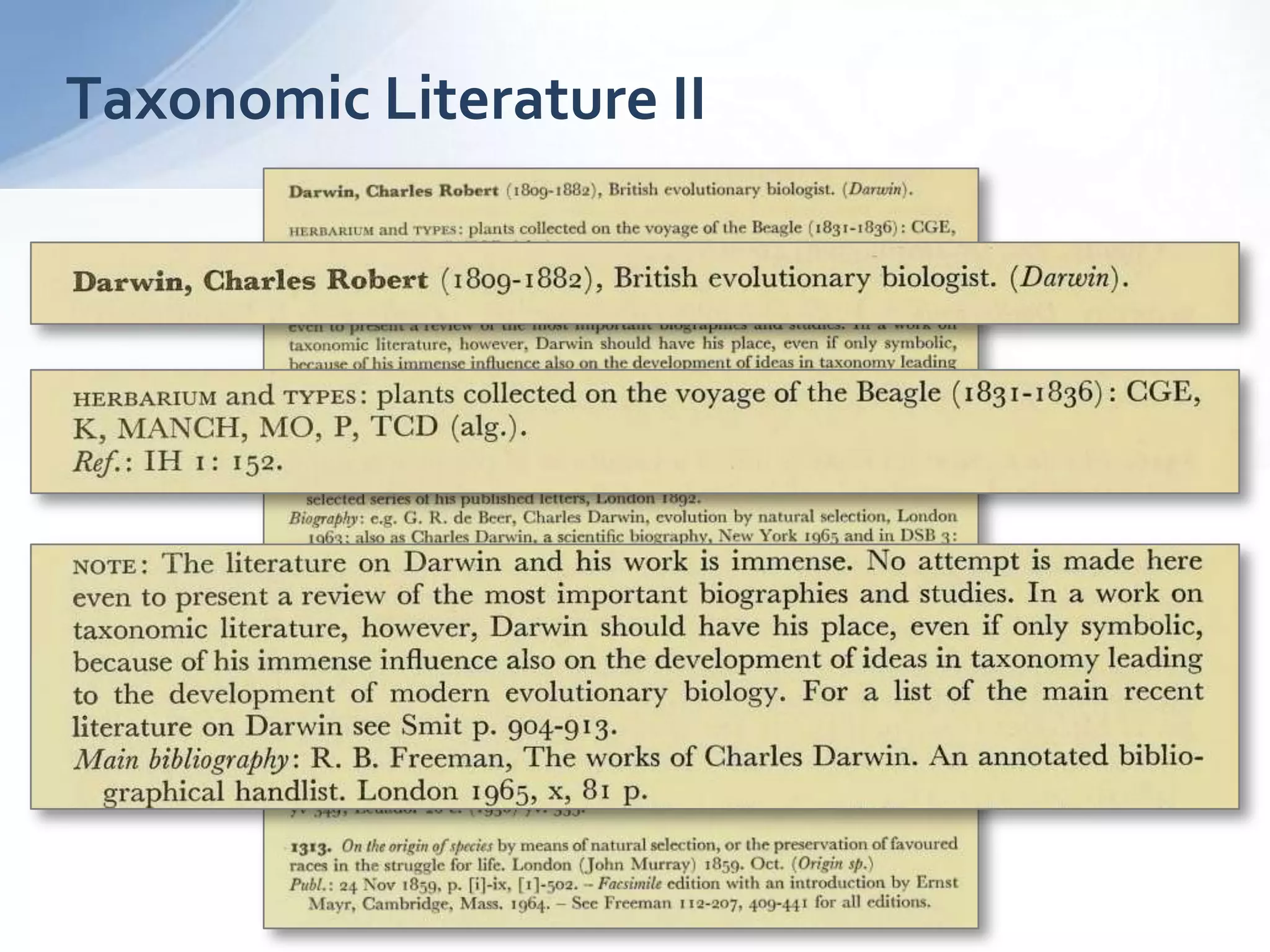 Taxonomic Literature II
 