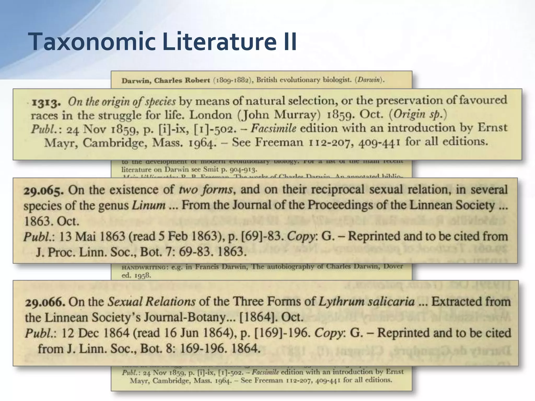 Taxonomic Literature II
 