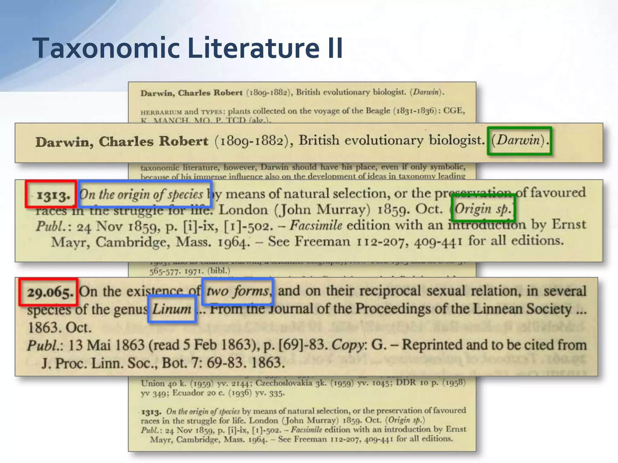 Taxonomic Literature II
 