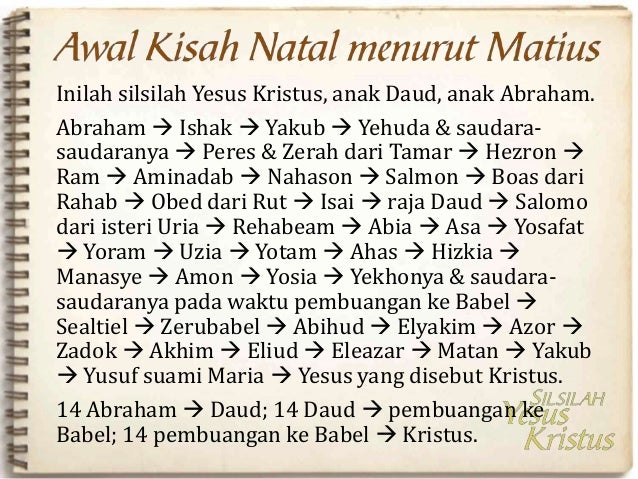 perkembangan dosa menurut alkitab kejadian 3 dan 4 Silsilah Yesus Kristus