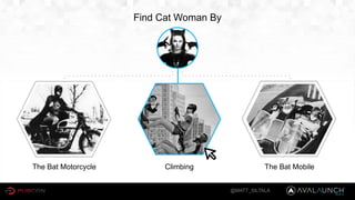 Climbing The Bat MobileThe Bat Motorcycle
@MATT_SILTALA
Find Cat Woman By
 