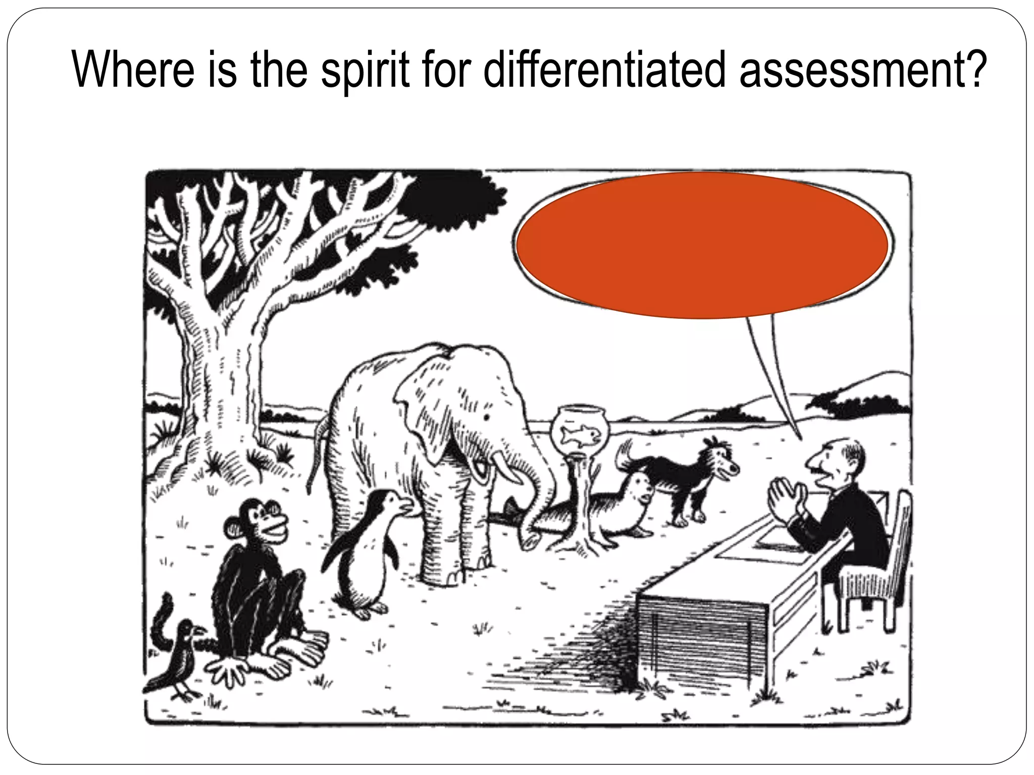 Where is the spirit for differentiated assessment?
 