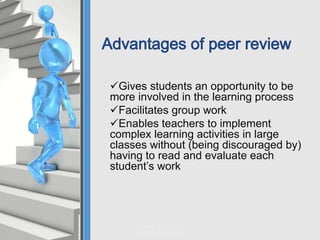 Gives students an opportunity to be
more involved in the learning process
Facilitates group work
Enables teachers to implement
complex learning activities in large
classes without (being discouraged by)
having to read and evaluate each
student’s work
Phase II. Activity 4.1
Authentic Assessment
 