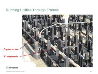 Integrating Silva Cells and Utilities 14
2” Watermain
Copper service
Running Utilities Through Frames
 