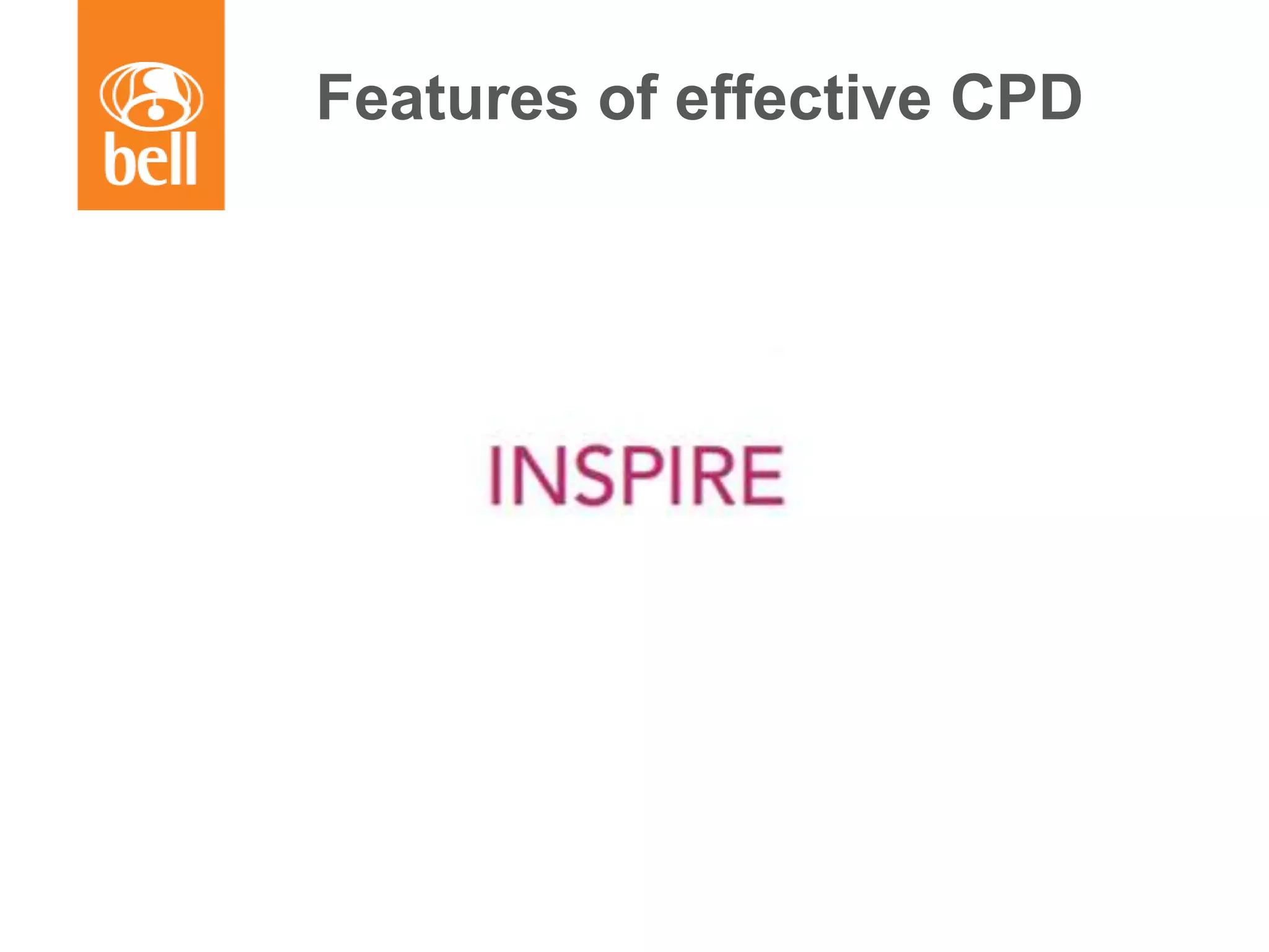 Features of effective CPD
 