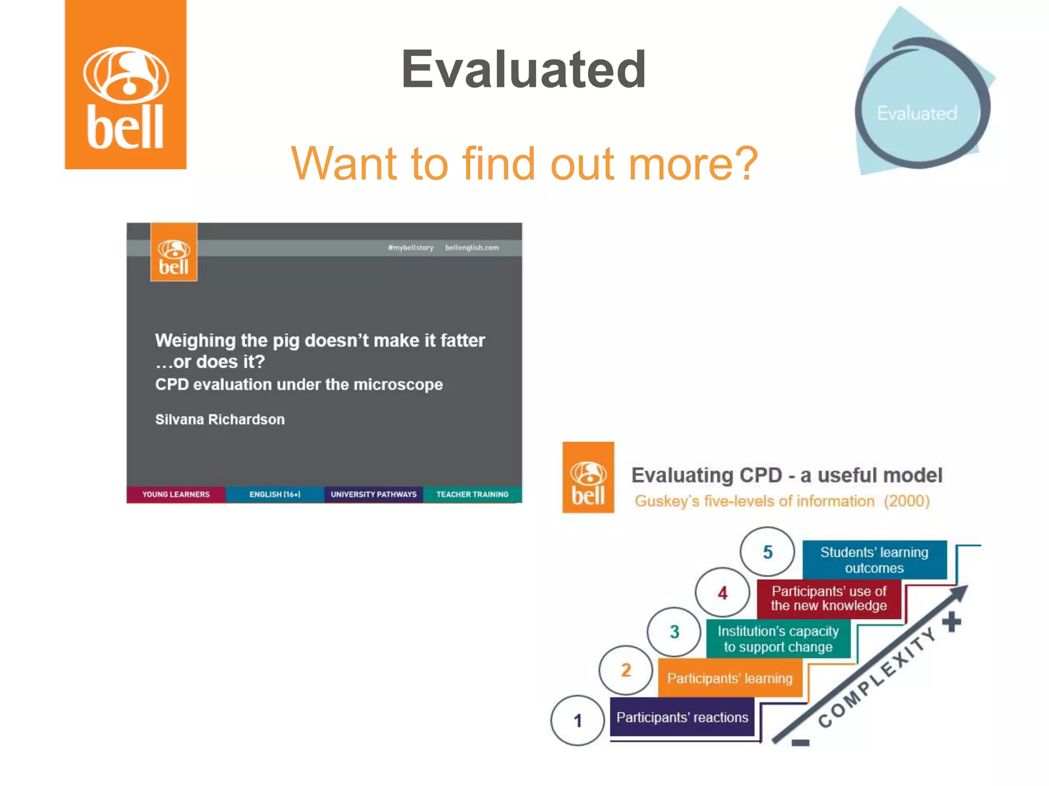 Evaluated
Want to find out more?
 