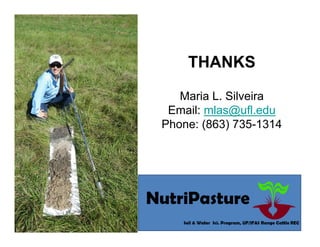 THANKS
Maria L. Silveira
Email: mlas@ufl.edu
Phone: (863) 735-1314
 