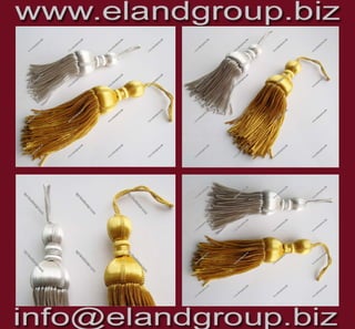 Silver and gold bullion wire tassels