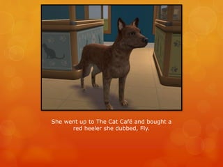 She went up to The Cat Café and bought a
red heeler she dubbed, Fly.
 