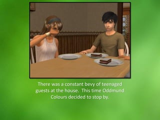 There was a constant bevy of teenaged
guests at the house. This time Oddmund
Colours decided to stop by.
 