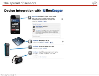 The spread of sensors
    • sensor platform slide




Wednesday, November 2, 11
 
