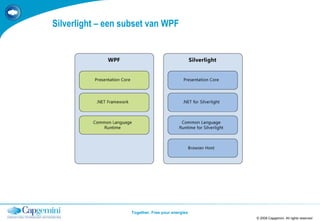 Silverlight – een subset van WPF © 2008 Capgemini. All rights reserved TEMPLATE 2008.PPTX 