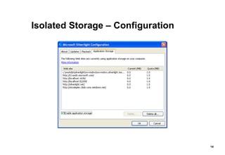 Isolated Storage – Configuration 