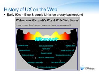 History of UX on the WebEarly 90’s – Blue & purple Links on a gray background