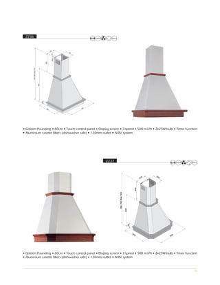 2236



                                         193
                                          30
                                           80   193
                                  400
      Min 800 Ma 970
                x

                       580

                             90




                                   440                597




• Golden Pounding • 60cm • Touch control panel • Display screen • 3 speed • 500 m3/h • 2x25W bulb • Timer function
• Aluminium casette filters (dishwasher safe) • 120mm outlet • N-RV system




                                                            2237



                                                                                                                 20
                                                                                                             0     6
                                                                                                           22
                                                                                                     400
                                                                   Min 780 Max 920

                                                                                     530
                                                                                           83




                                                                                                45
                                                                                                  5                      0
                                                                                                                       59




• Golden Pounding • 60cm • Touch control panel • Display screen • 3 speed • 500 m3/h • 2x25W bulb • Timer function
• Aluminium casette filters (dishwasher safe) • 120mm outlet • N-RV system



                                                                                                                             66
 