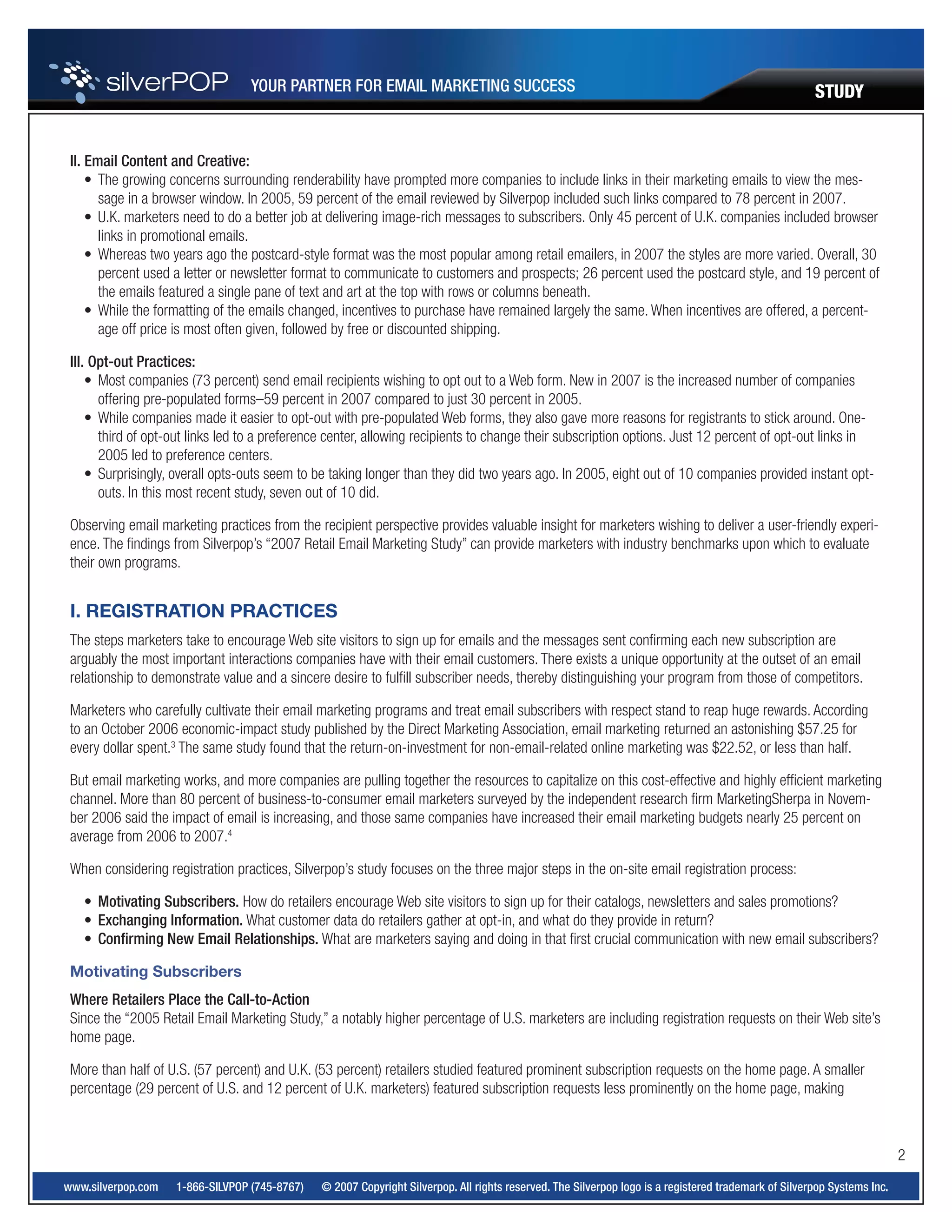 Silverpop Study 2007 Retail Email